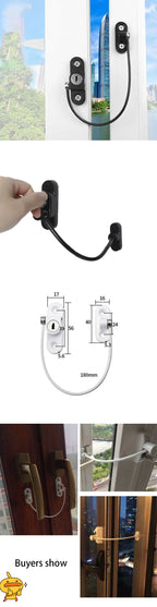 Children's Safety Lock High-rise Fall Protection Push-pull Limiter Window Lock External Push Flat Open Anti-theft Window Lock