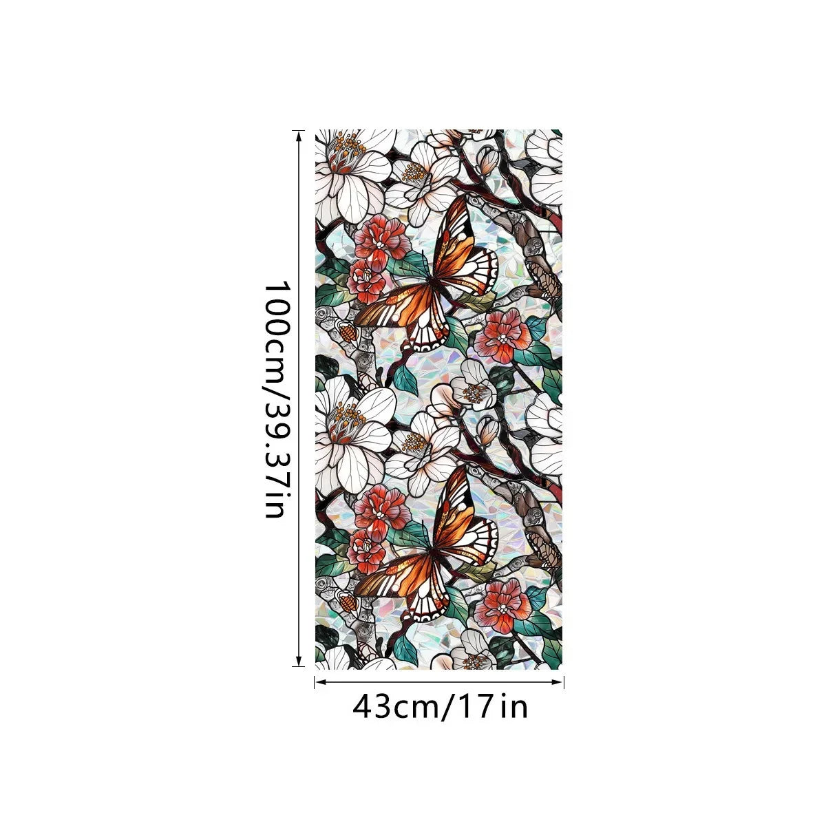 Sun Catcher Static Glass Stickers Non-Adhesive Window Sticker Decorative Privacy Flower Decal Painted Glass Rainbow Film Decors