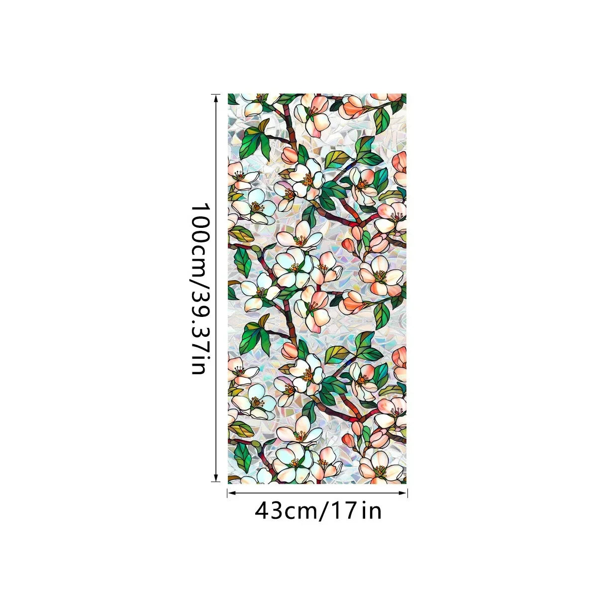 Sun Catcher Static Glass Stickers Non-Adhesive Window Sticker Decorative Privacy Flower Decal Painted Glass Rainbow Film Decors