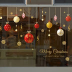 1pc Reusabl Window Stickers - Cartoon Snowflake & Merry Christmas Decals,White & Red DIY Holiday Decor for Glass Doors & Windows