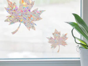 Window Privacy Film Rainbow Static Cling Stained Glass Film Window Covering Sticker Non-Adhesive Removable Reflective for Home