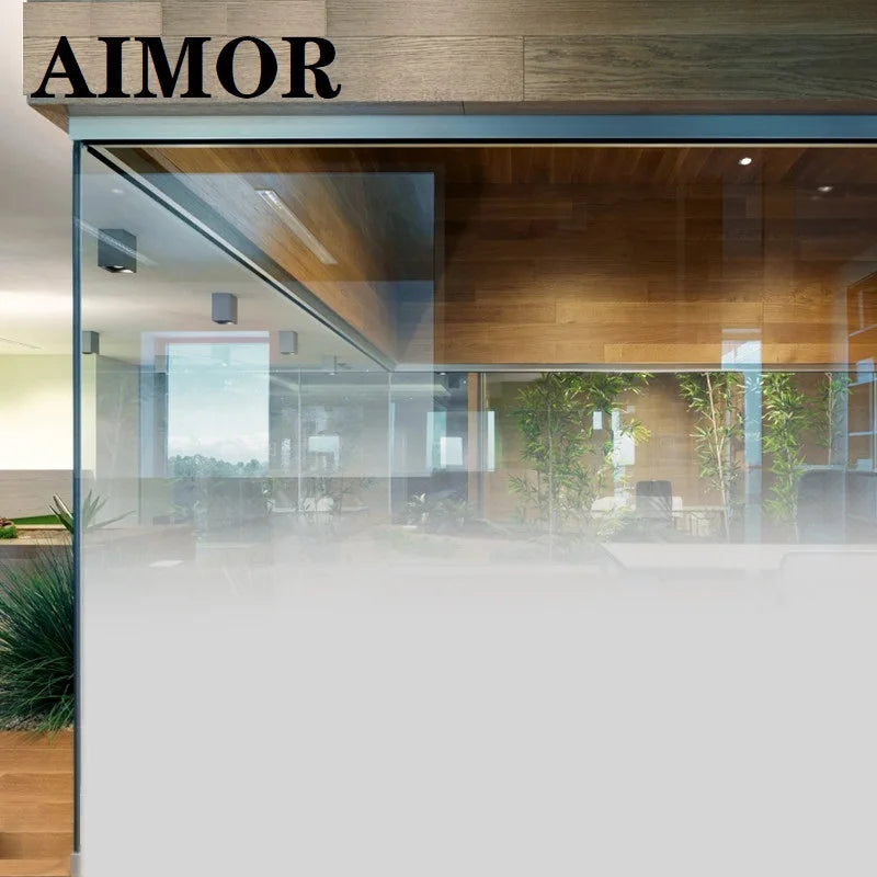 AIMOR Decoration Foil Sticker Self-adhesive Office Use Translucency Semi-privacy White Dot One-way Gradient Window Film Glass