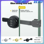 ZEXEF Glass Cabinet Password Lock Glass Sliding Door Lock Storage Display Cabinet Window Double Open Combination Lock Hardware