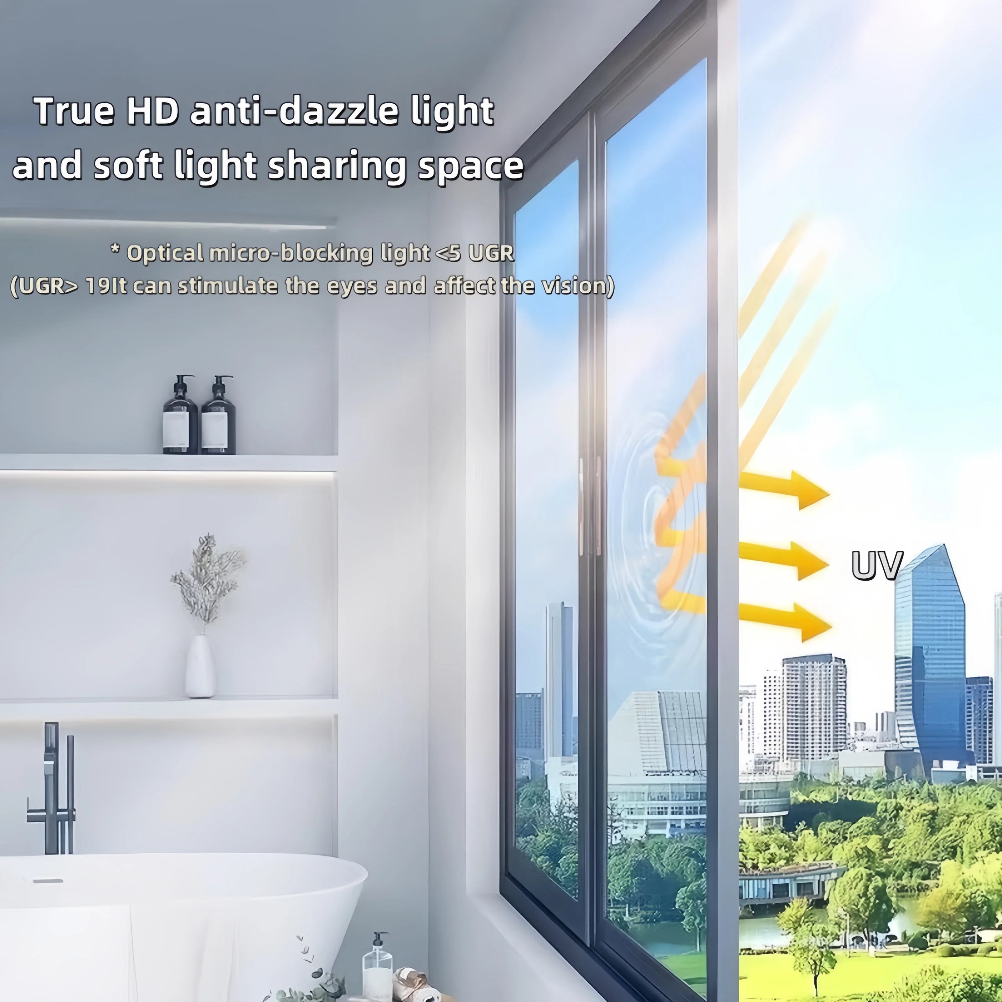 One-Way Perspective Glass Window Sticker Insulating Window Film Window Privacy Film Isolation 99% Uv Mirror Reflection