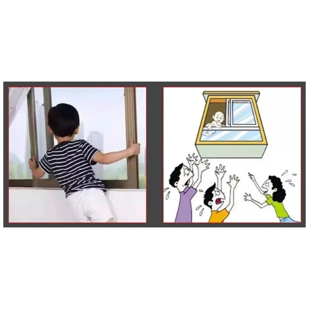 2 PCS Window Lock Buckle Fixed Alloy Non Perforated Window Lock Buckle Child Protection Safety Anti Pinch Anti-theft Lock Buckle