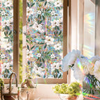 Window Film, Non-Adhesive Static Cling Window Film, Stained Glass Window Decals, Window Stickers for Home Office