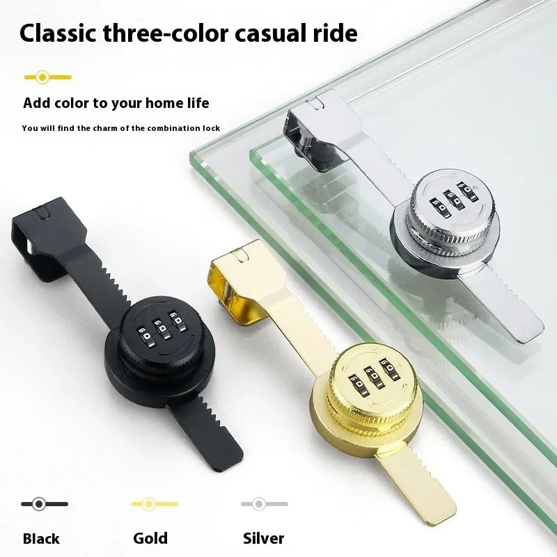 ZEXEF Glass Cabinet Password Lock Glass Sliding Door Lock Storage Display Cabinet Window Double Open Combination Lock Hardware