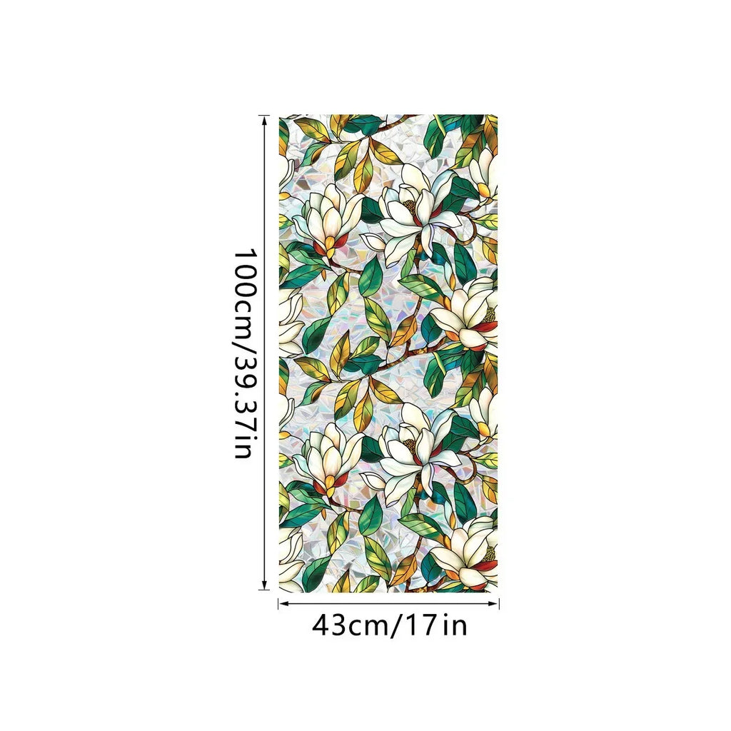 Sun Catcher Static Glass Stickers Non-Adhesive Window Sticker Decorative Privacy Flower Decal Painted Glass Rainbow Film Decors