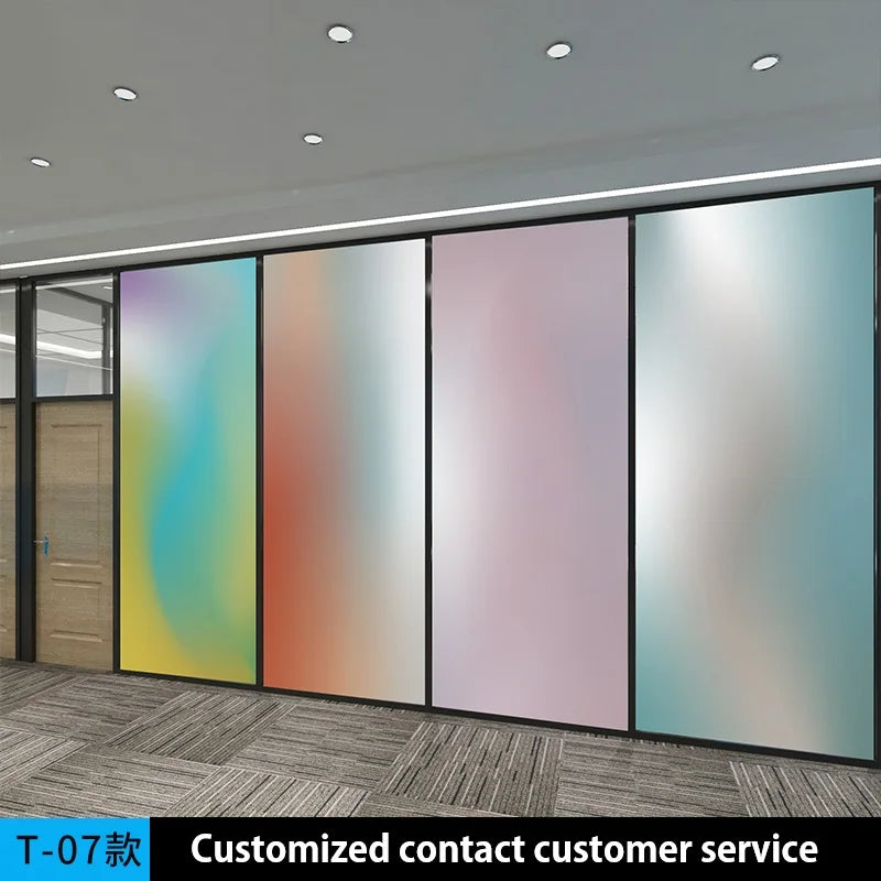 AIMOR Sticker Self-adhesive Customized Printing LOGO Decoration Office Use Translucency Semi-privacy Gradient Window Glass Film