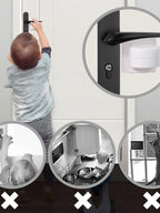 Child Safe Door Lock Universal Door Lever Lock 180 Degree Rotating Door Security Latch Self Adhesive for Window Door Cabinet