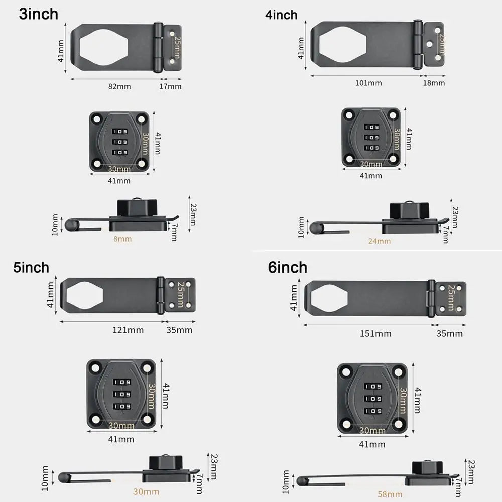 New Zinc Alloy Cabinet Password Locks Anti-Theft Security Combination Coded Lock 3 Digit Coded Keyless Window Stoppers Home