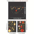 1pc Modern Christmas Holiday Decorative Glass Window Stickers - - Merry Christmas & Happy New Year Window Film - 3mil Thickness