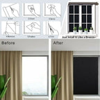 76/90cm Blackout Window Film Privacy: 100% Total Light Blocking Self-Adhesive Black Window Film for Glass Window for Baby Nurser