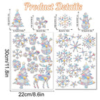 Christmas Snow Window Film PVC Static Window Cling Suncatcher 3D Window Decals Stickers Rainbow Window Film Xmas Decorations