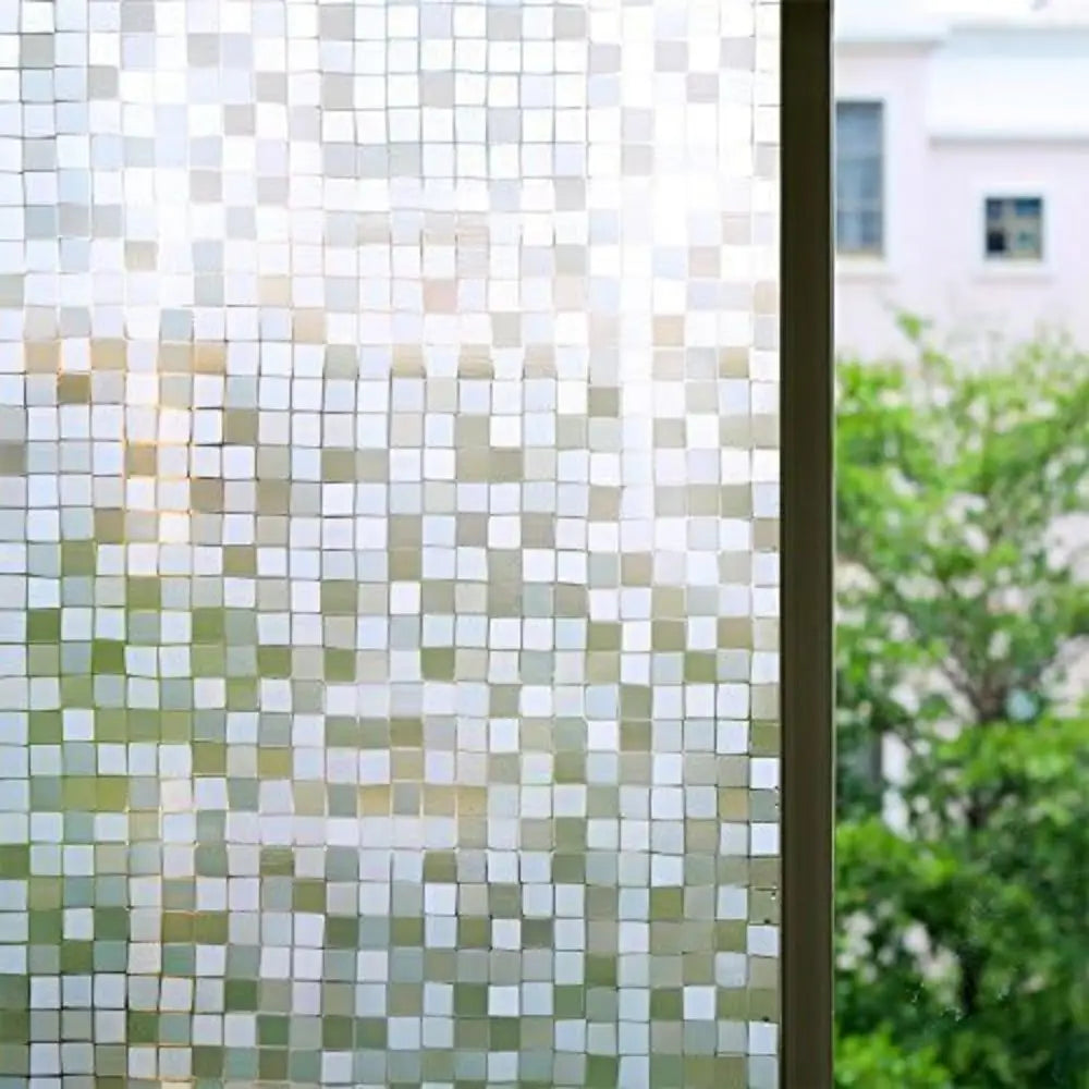 Glass Window Film Window Privacy Film Frosted Window Vinyl 3D Decorative Window Decals Non Adhesive Bathroom Living Room