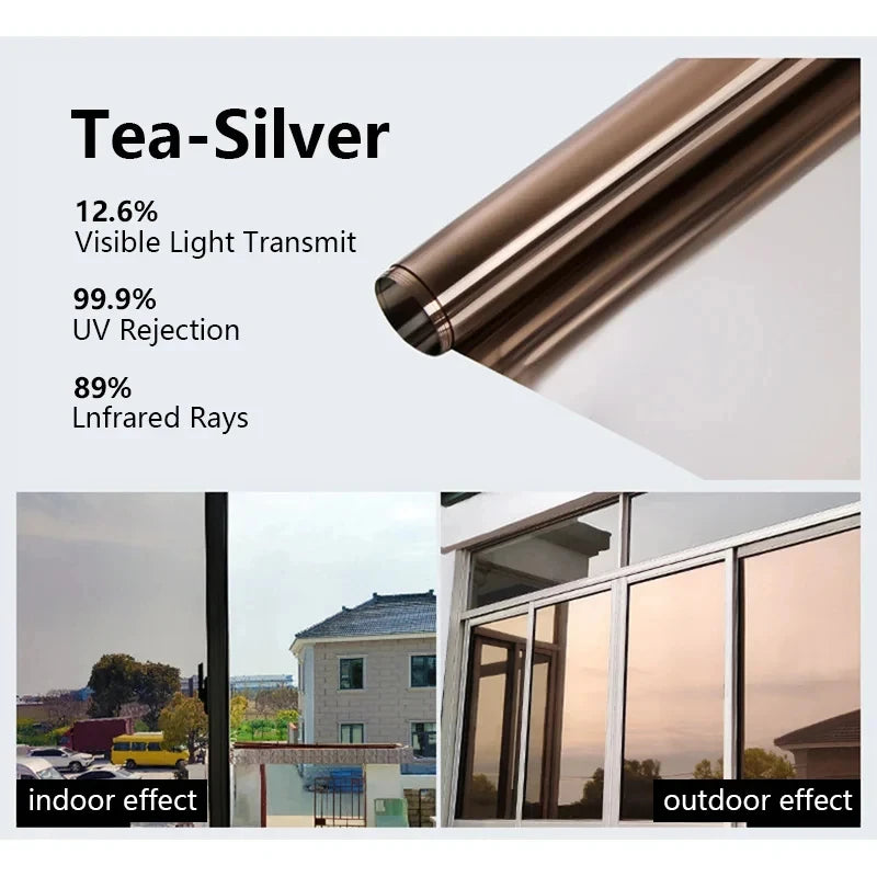 House Anti Look Window Privacy Film Adhesive Vinyl Mirror Foil One Way Car Glass Screen Tint Stickers Rolls UV Protection Tools