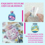 50PCS Transparent PET Bottle Seies Stickers Waterproof Doodle Decals for Home Window Glass DIY Wall Background Stickers