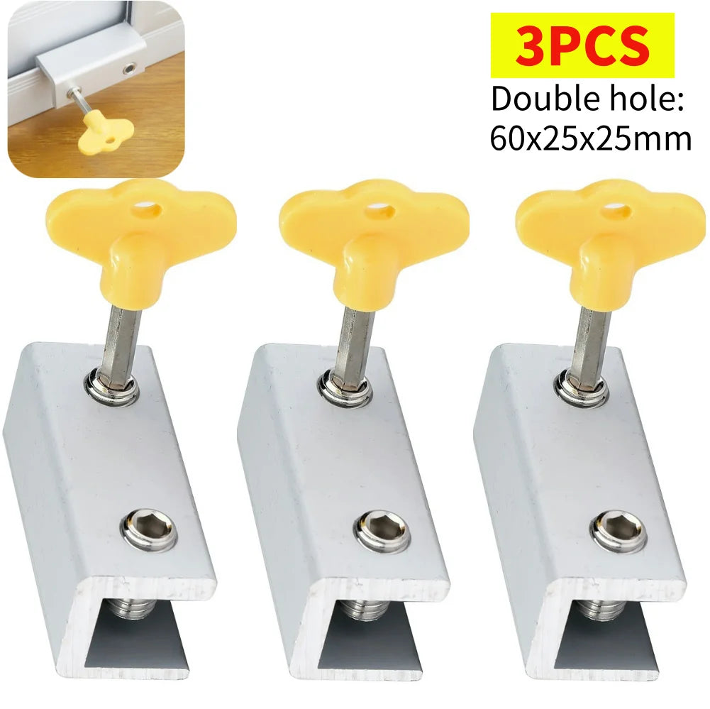 5-1pc Sliding Sash Stopper Cabinet Locks Straps Aluminum Alloy Safety Lock Child Protection Door And Window Anti-theft Lock