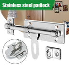 4 Inch Hardware Door Lock Stainless Steel Barrel Bolt Latch Padlock Clasp Set Brushed For Locking Door Window Drawer Cupboard