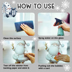 Reusable Christmas Window Stickers Static Cling PVC Santa Cat Snowflake for Glass Mirror Home Party No Residue