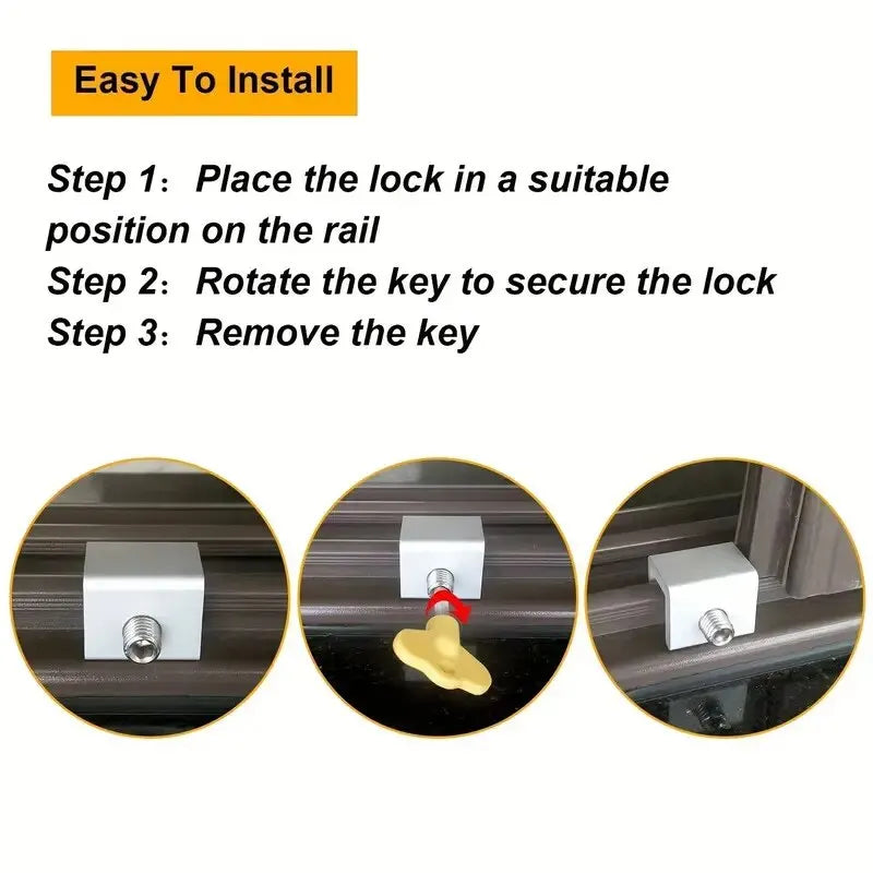 2 PCS Window Lock Buckle Fixed Alloy Non Perforated Window Lock Buckle Child Protection Safety Anti Pinch Anti-theft Lock Buckle