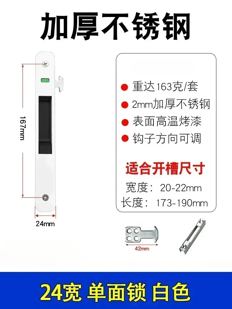 1 set of thickened stainless steel aluminum alloy door and window hook locks balcony sliding glass sliding door lock buckles