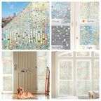 Wide 75/90 Cm Frosted Window Privacy Film, Non-Adhesive Window Glass Films, Heat Control Static Cling Removable Window Stickers