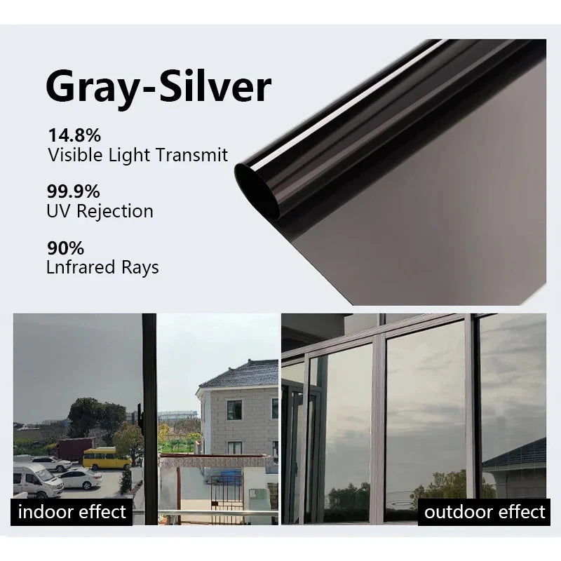 House Anti Look Window Privacy Film Adhesive Vinyl Mirror Foil One Way Car Glass Screen Tint Stickers Rolls UV Protection Tools
