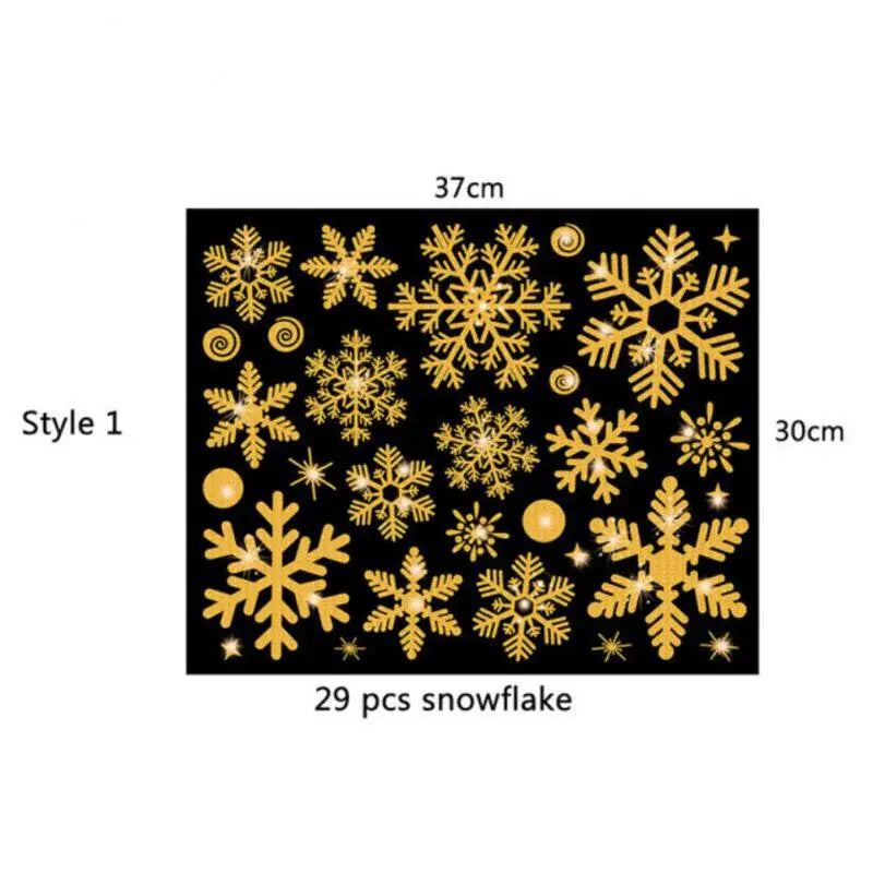 Glitter Effect Snowflake Electrostatic Wall Sticker Christmas Kids Room Decor Glass Window Home Decoration New Year Wallpaper