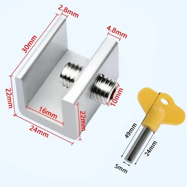 2 PCS Window Lock Buckle Fixed Alloy Non Perforated Window Lock Buckle Child Protection Safety Anti Pinch Anti-theft Lock Buckle