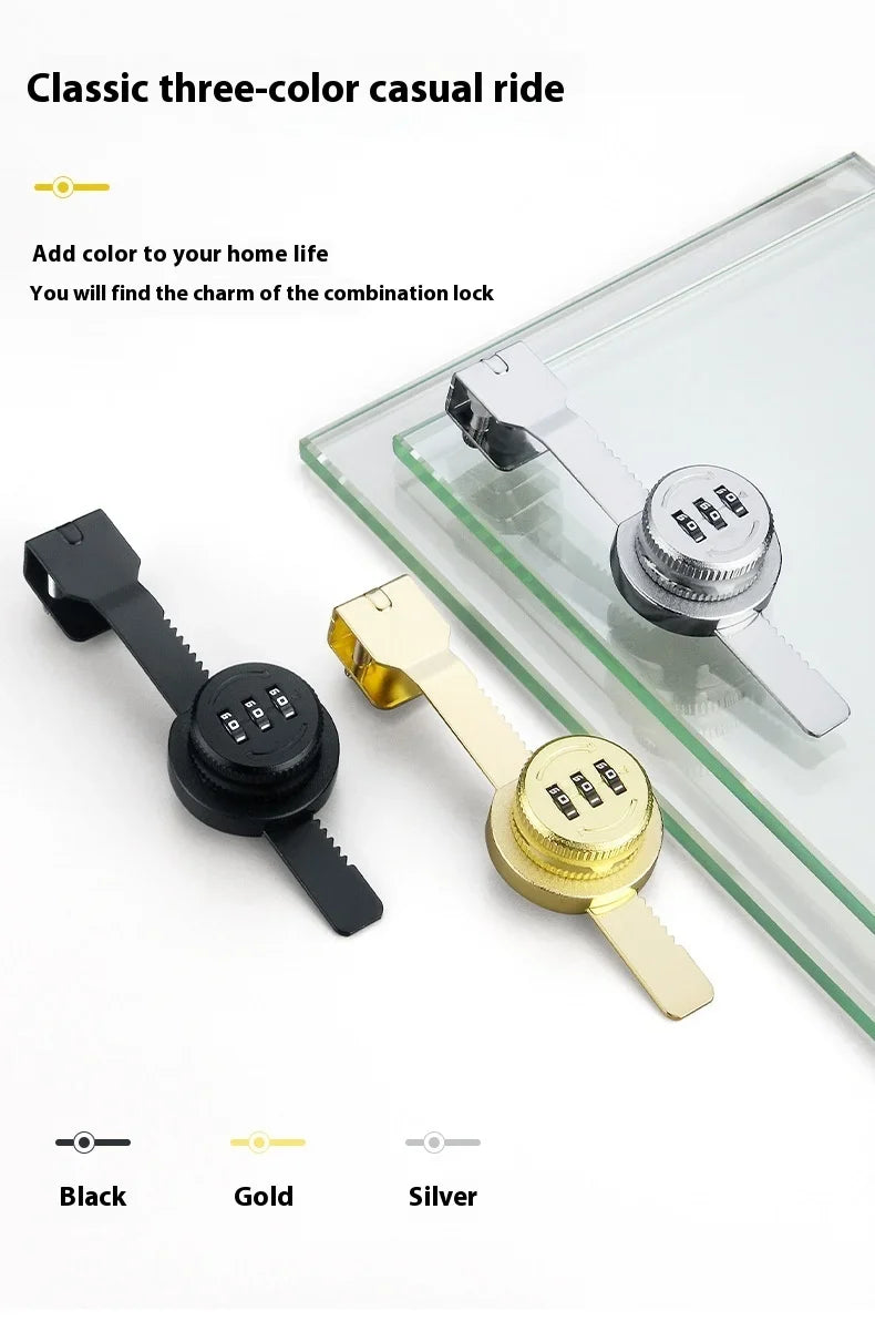 ZEXEF Glass Cabinet Password Lock Glass Sliding Door Lock Storage Display Cabinet Window Double Open Combination Lock Hardware