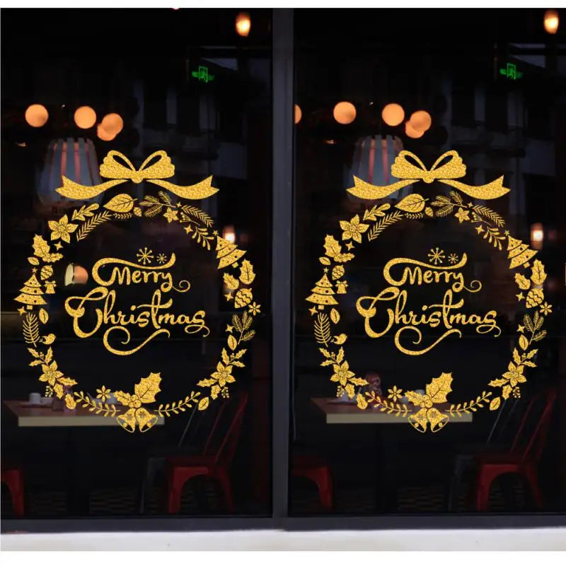 Glitter Effect Snowflake Electrostatic Wall Sticker Christmas Kids Room Decor Glass Window Home Decoration New Year Wallpaper