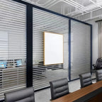 Horizontal Stripesd Glass Window Film Privacy Frosted Glass Window Sticker Translucent Opaque Sticker Suitable for Kitchen Offices and Other Scenes