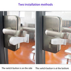 Child Safe Door Lock Universal Door Lever Lock 180 Degree Rotating Door Security Latch Self Adhesive for Window Door Cabinet