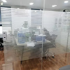Horizontal Stripesd Glass Window Film Privacy Frosted Glass Window Sticker Translucent Opaque Sticker Suitable for Kitchen Offices and Other Scenes