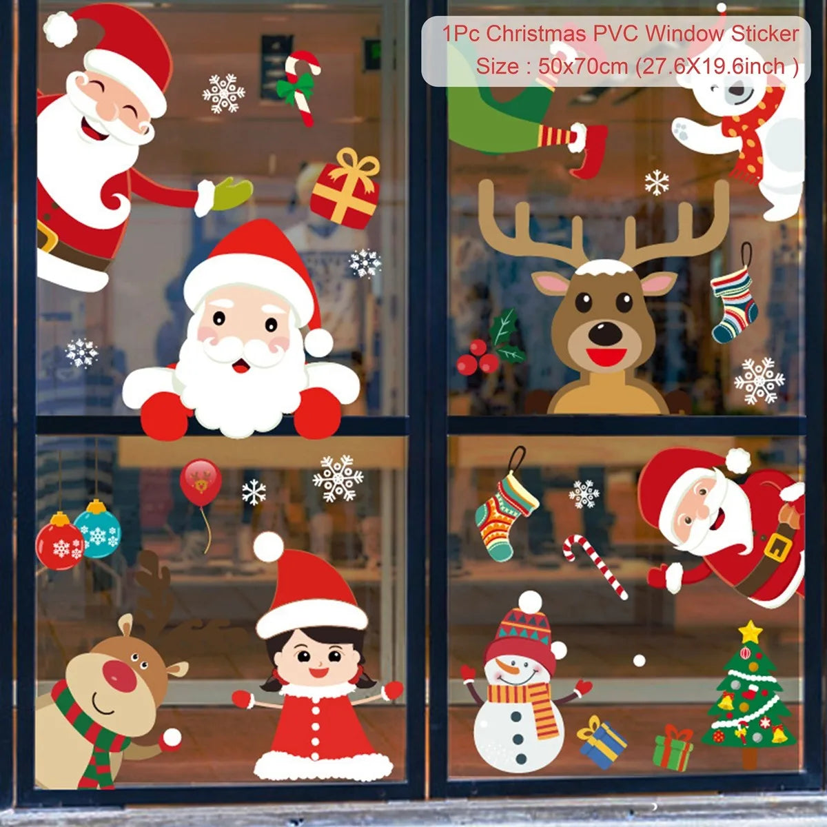 Christmas Window Stickers Christmas Wall Sticker Room Wall Decals Merry Christmas Decors 2024 For Home New Year Stickers 2025