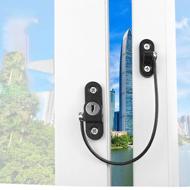 Children's Safety Lock High-rise Fall Protection Push-pull Limiter Window Lock External Push Flat Open Anti-theft Window Lock