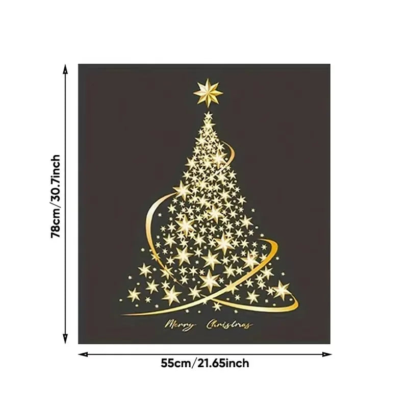 1 PCS New Year Window Stickers Christmas Tree Window Clings Stickers For Glass Large DIY Static Wall Window Door Showcase Decal