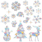 Christmas Snow Window Film PVC Static Window Cling Suncatcher 3D Window Decals Stickers Rainbow Window Film Xmas Decorations
