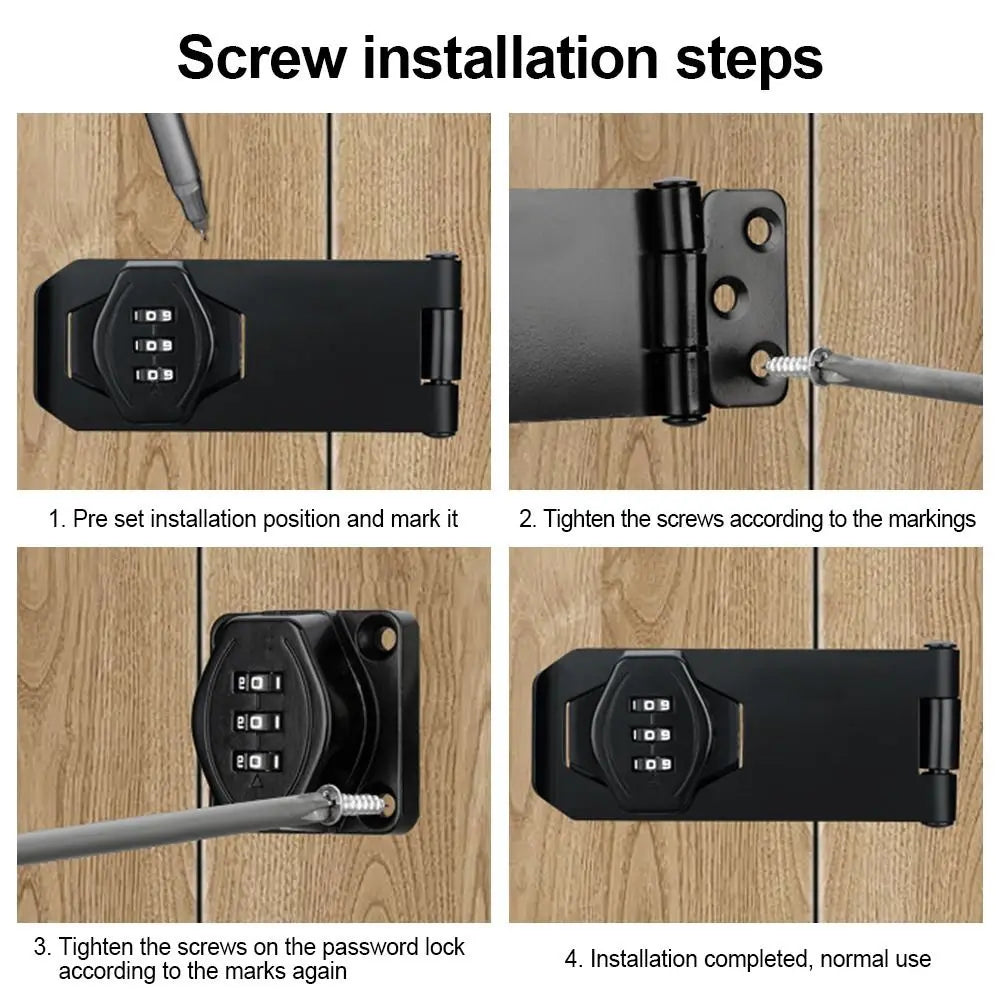 New Zinc Alloy Cabinet Password Locks Anti-Theft Security Combination Coded Lock 3 Digit Coded Keyless Window Stoppers Home