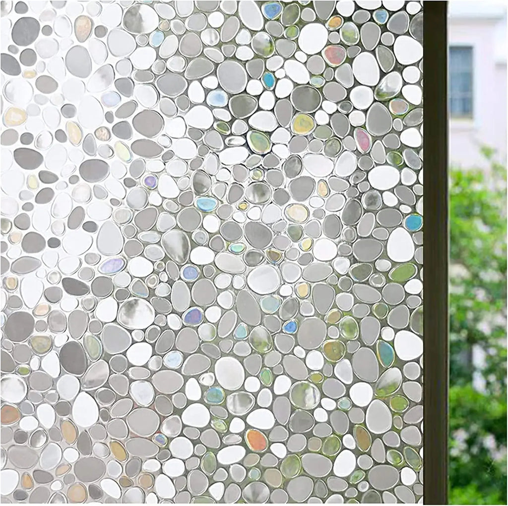 Window Privacy Film Rainbow 3D Decorative Glass Vinyl Stained Glass Decals Static Cling Window Sticker Non-Adhesive Films