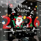 1pc 2026 Christmas Window Stickers Santa Claus Snowflake Pattern Christmas Decal New Year Gift Xmas Party Decorations Navidad