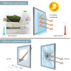 Privacy Glass Window Film Bamboo Pattern Frosted Glass Door Film Sun Blocking Glue-Free Static Adhesive Glass Window Stickers