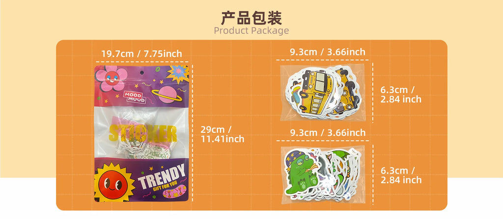 50PCS Transparent PET Bottle Seies Stickers Waterproof Doodle Decals for Home Window Glass DIY Wall Background Stickers