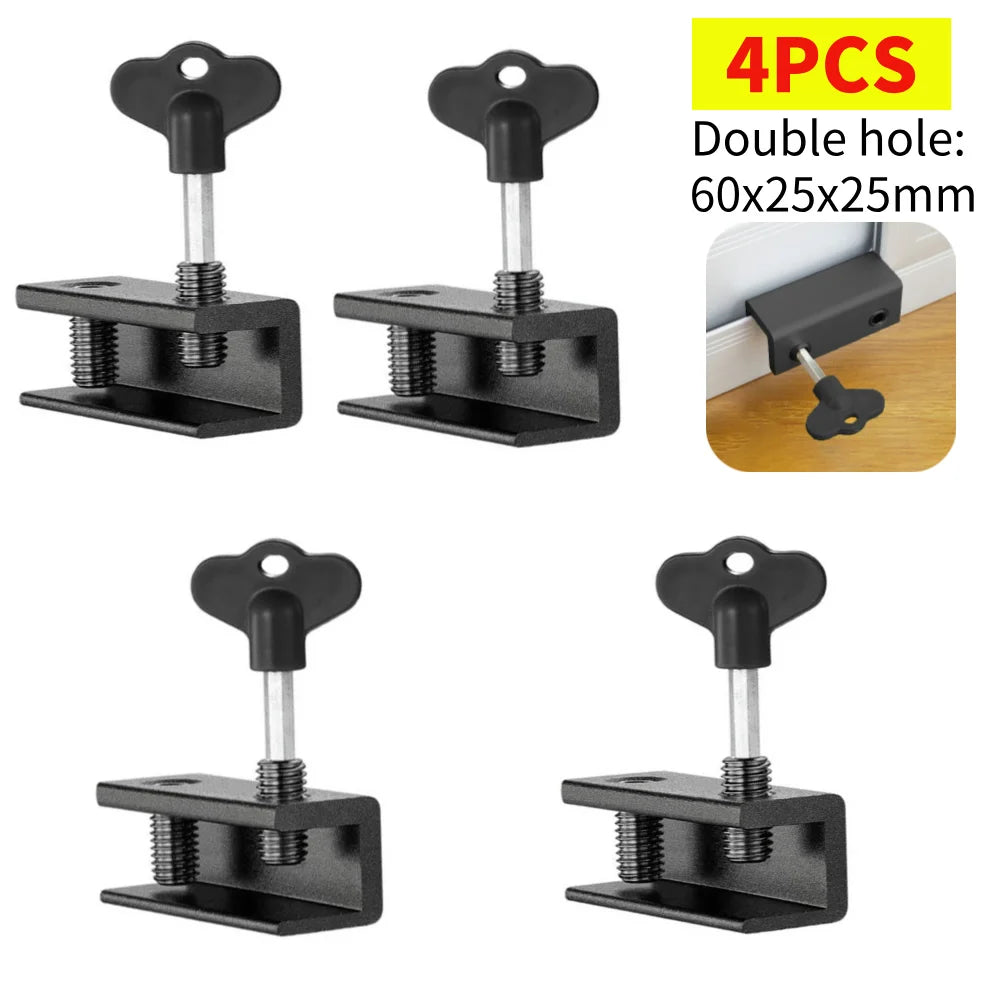 5-1pc Sliding Sash Stopper Cabinet Locks Straps Aluminum Alloy Safety Lock Child Protection Door And Window Anti-theft Lock