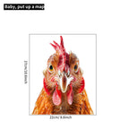 1PC Creative Stickers Funny Chicken HeadsCartoon Animals Window Stickers Glass Stickers Decorative Wall Stickers