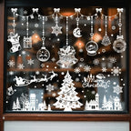 9 sheets Christmas Static Window Stickers, Seamless and Easy to - Snowflake Theme "Merry Christmas" Letters - Christmas Tree