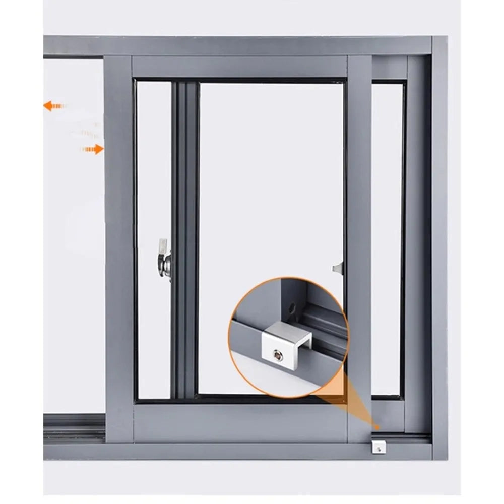 2 PCS Window Lock Buckle Fixed Alloy Non Perforated Window Lock Buckle Child Protection Safety Anti Pinch Anti-theft Lock Buckle