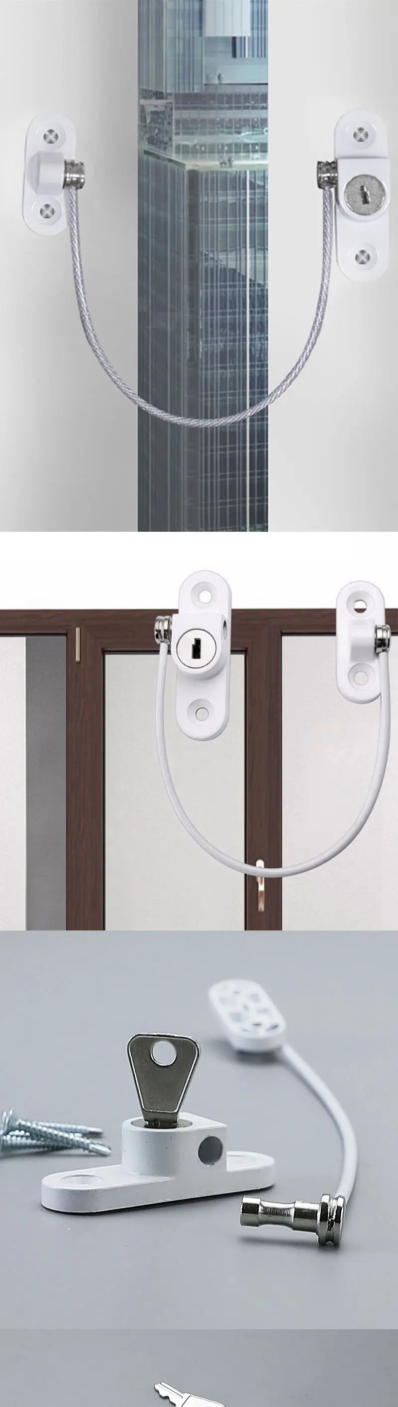 Children's Safety Lock High-rise Fall Protection Push-pull Limiter Window Lock External Push Flat Open Anti-theft Window Lock